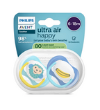 Philips Avent suzeta silicon Ultra Air 6-18  luni 2 buc Happy Boy