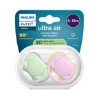 Philips Avent suzeta silicon Ultra Air 6-18  luni 2 buc Roz/Green