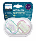Philips Avent suzeta silicon Ultra Air Nighttime 0-6  luni 2 buc Girl animal