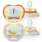 Philips Avent suzeta silicon Ultra Air NightTime 0-6 luni 2 buc Girl Fluture-Omida