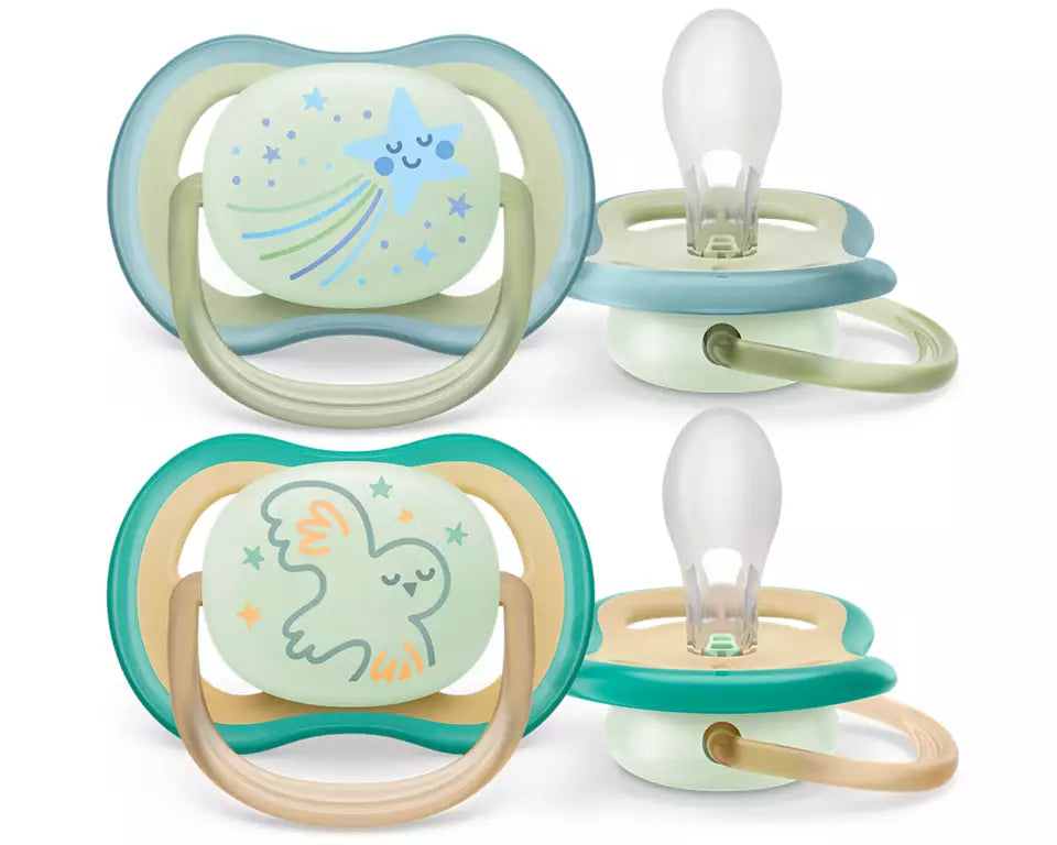 Philips Avent suzeta silicon Ultra Air Nighttime 0-6  luni 2 buc Neutral Imagine principală a produsului