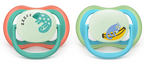Philips Avent suzeta silicon Ultra Air NightTime 6-18 luni 2 buc Boy Cameleon-Maimuta