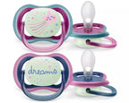 Philips Avent suzeta silicon Ultra Air Nighttime 6-18  luni 2 buc Girl