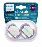Philips Avent suzeta silicon Ultra Air Nighttime 6-18  luni 2 buc Girl