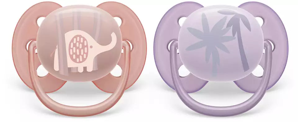 Philips Avent suzeta silicon Ultra Soft 0-6 luni 2 buc Girl animal