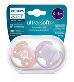 Philips Avent suzeta silicon Ultra Soft 0-6 luni 2 buc Girl animal