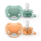 Philips Avent suzeta silicon Ultra Soft 0-6 luni 2 buc Menta-Portocaliu