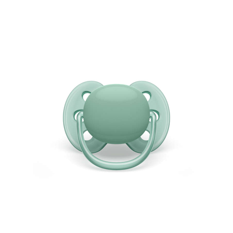 Philips Avent suzeta silicon Ultra Soft 0-6 luni 2 buc Menta-Portocaliu