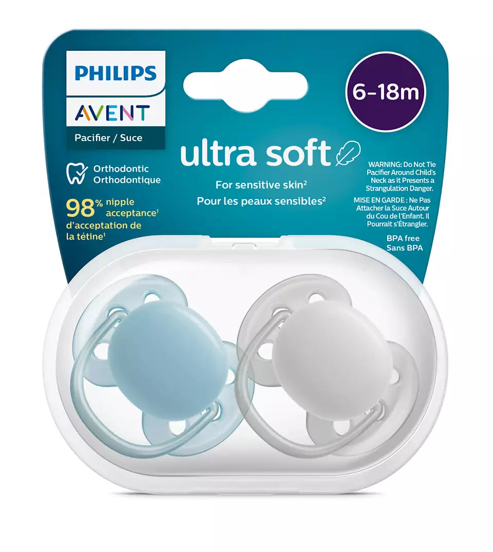 Philips Avent suzeta silicon Ultra Soft 6-18 luni 2 buc Boy