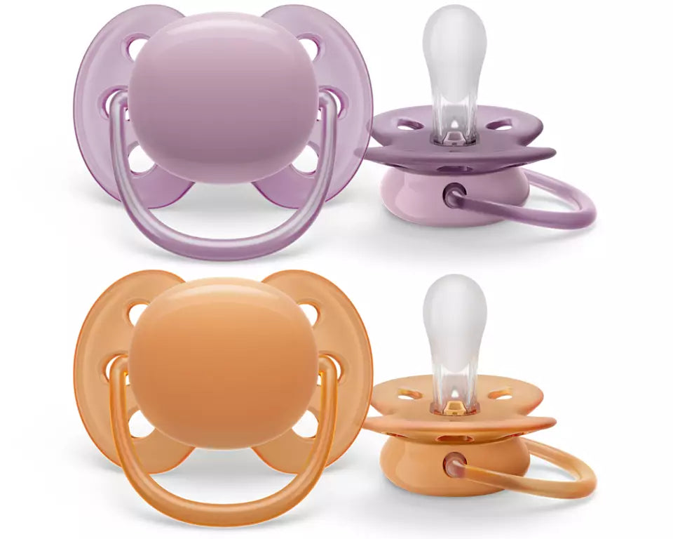Philips Avent suzeta silicon Ultra Soft 6-18 luni 2 buc Girl neutru