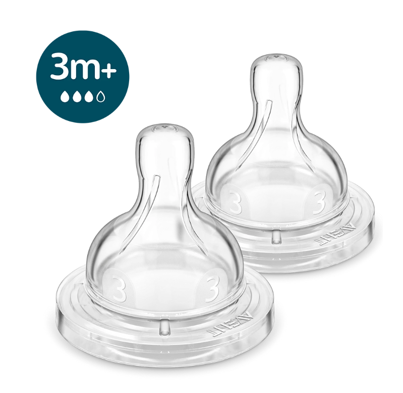 Philips Avent tetina silicon anti-colici debit  3/3m+ 2 buc Imagine principală a produsului