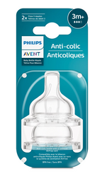 Philips Avent tetina silicon anti-colici debit  3/3m+ 2 buc