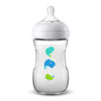 Philips Avent biberon Natural 260 ml cu tetina silicon debit lent 1m+ Balena SCF070-23 02