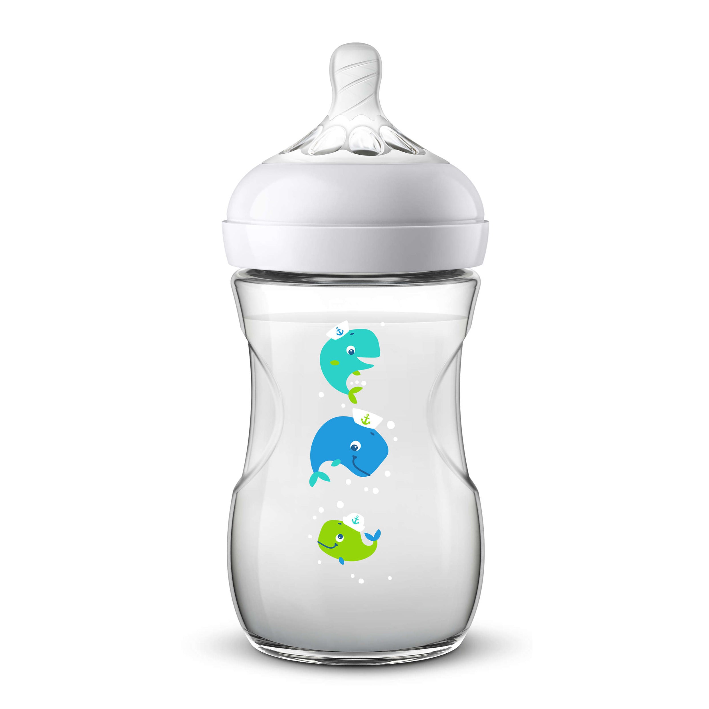 Philips Avent biberon Natural 260 ml cu tetina silicon debit lent 1m+ Balena SCF070-23 02