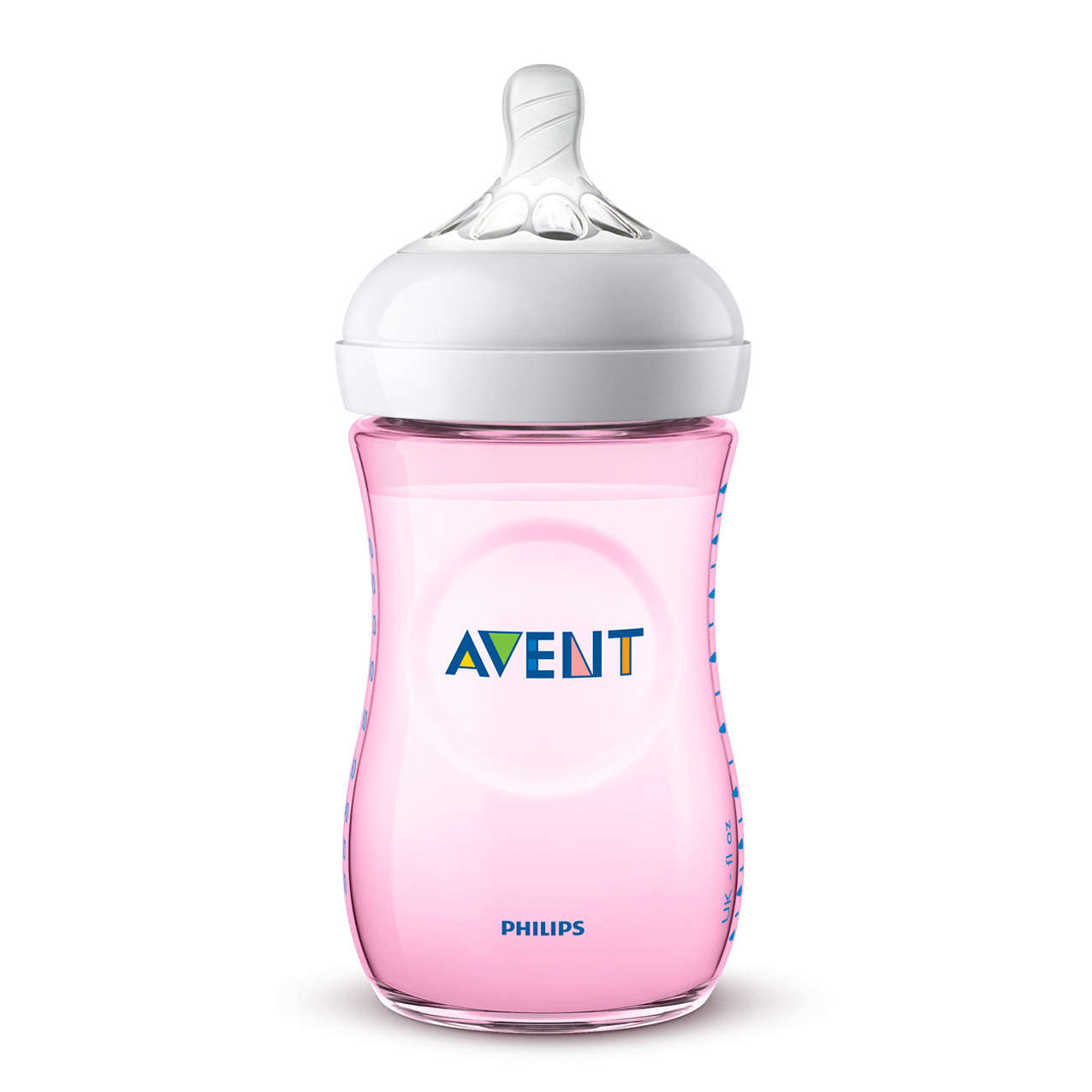 Philips Avent biberon Natural 260 ml cu tetina silicon debit lent 1m+ Roz SCF034-17 02