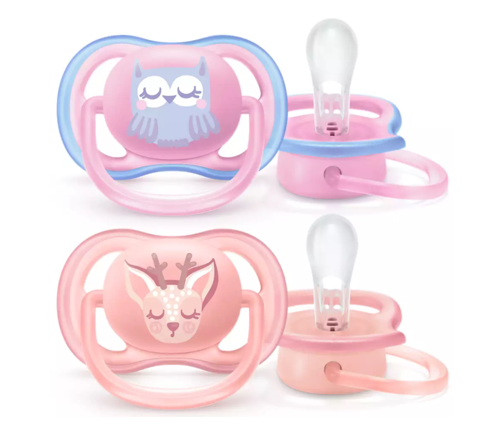 Philips Avent suzeta silicon Ultra Air 0-6 luni 2 buc Pastel Girl 