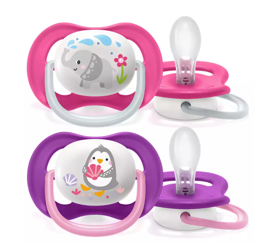 Philips Avent suzeta silicon Ultra Air 6-18 luni 2 buc Animals Girl  Imagine principală a produsului