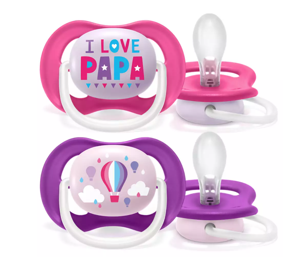 Philips Avent suzeta silicon Ultra Air 6-18 luni 2 buc Happy Girl 