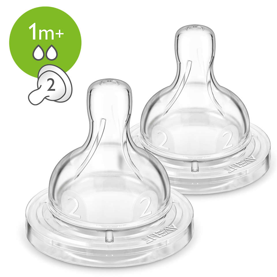 Philips Avent tetina silicon Classic+ Anticolic debit lent 1m+ 