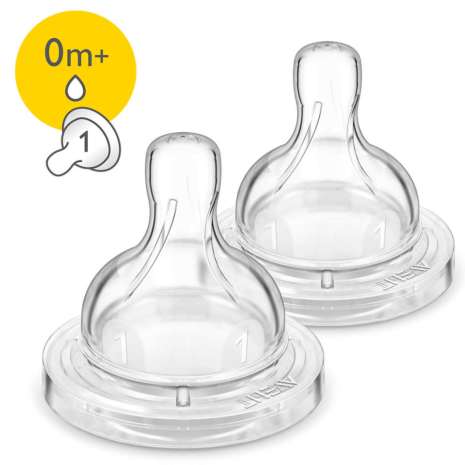 Philips Avent tetina silicon Classic+ debit pentru nou nascut 0m+ Imagine principală a produsului