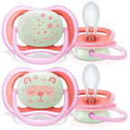 Philips Avent Ultra Air Night suzeta silicon 6-18 luni 2 buc, Fete 01