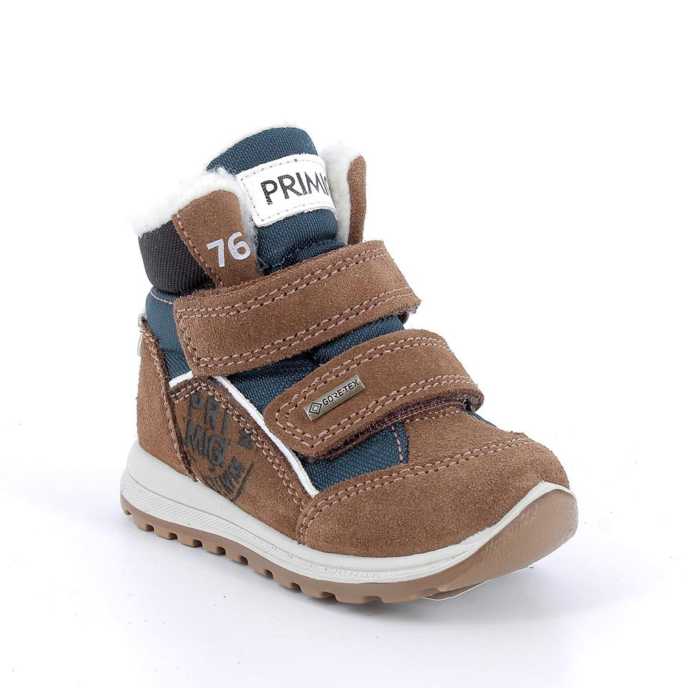 Primigi cizme baieti imblanite GORE-TEX 20-24 Marrone e blu con strap Imagine principală a produsului