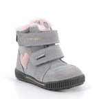 Primigi ghete fete imblanite GORE-TEX 19-25 Techno Grigio cu inimioara