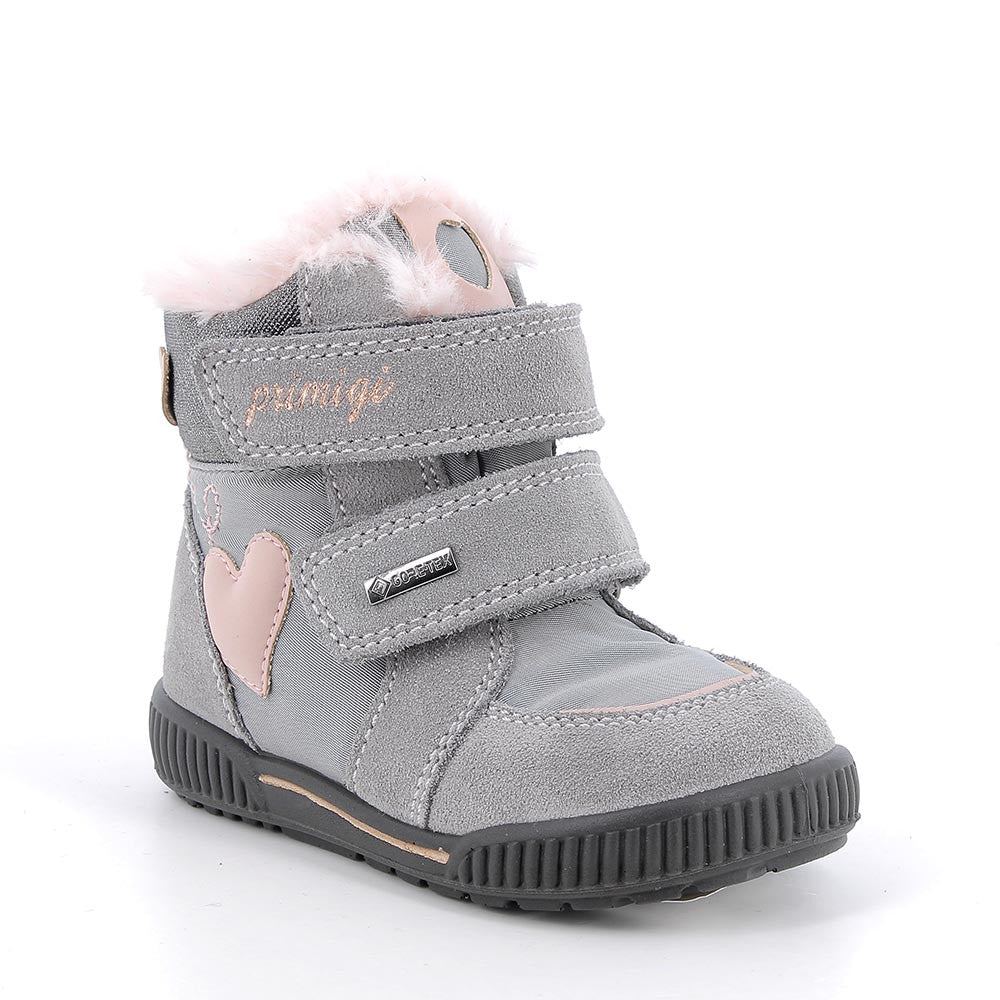 Primigi ghete fete imblanite GORE-TEX 19-25 Techno Grigio cu inimioara