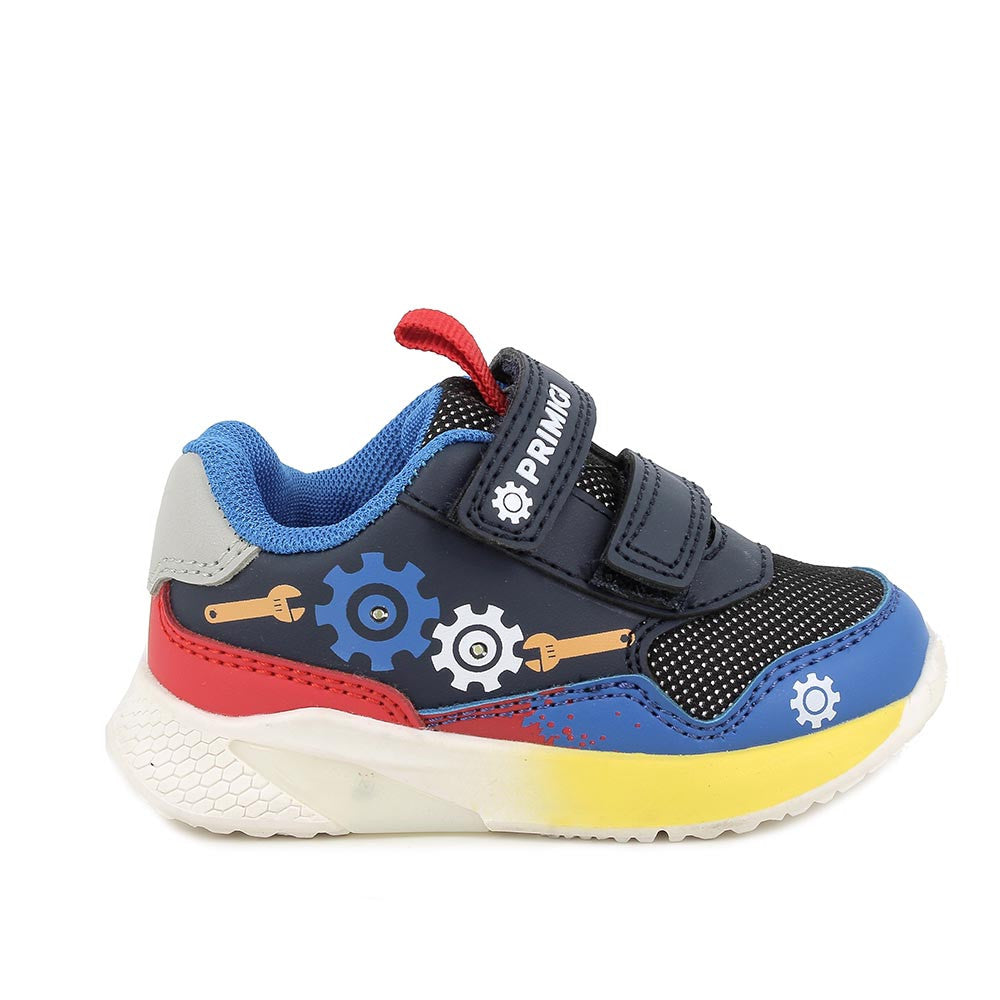 Primigi pantofi baieti sport cu LED 20-29 Navy/Grig cu unelte si rotite
