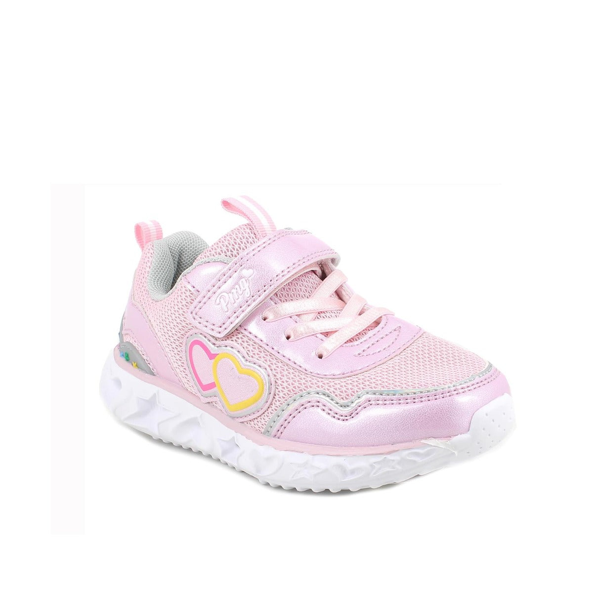 Primigi pantofi fete sport cu LED 27-32 Pink-Pearled Pink cu inimioare Imagine principală a produsului
