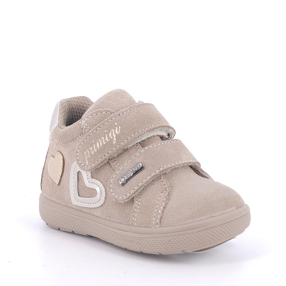 Primigi pantofi fetite GORE-TEX 25-29 Scamosciati Biscotto Beige cu inimioare