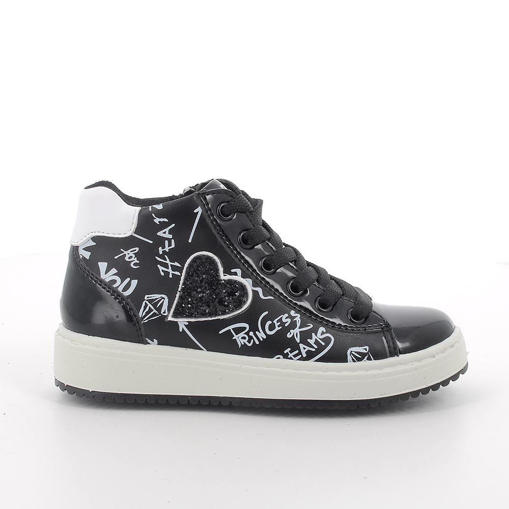Primigi pantofi sport fete cu siret si fermoar 31-34  S.Nappa/S.Vern Nero