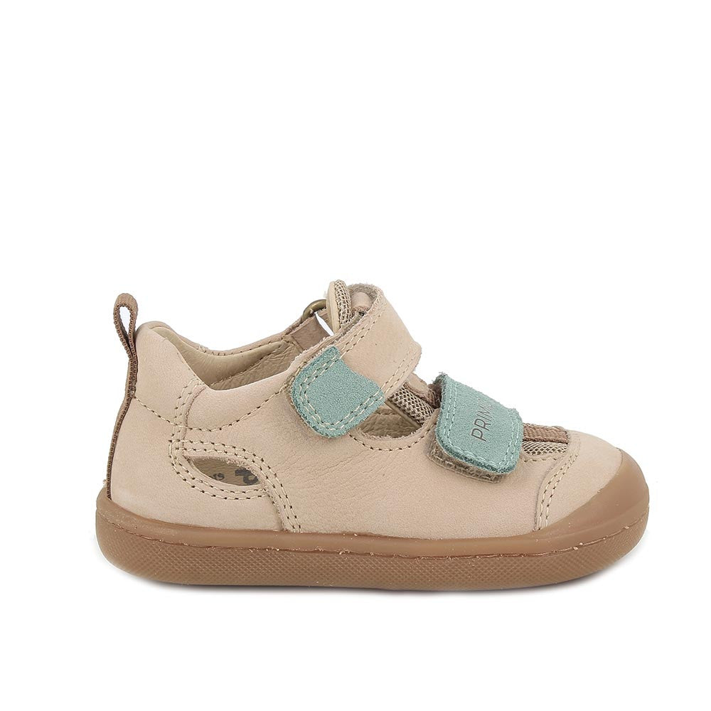 Primigi sandale baieti piele Primii Pasi Barefoot 18-25 Beige e menta