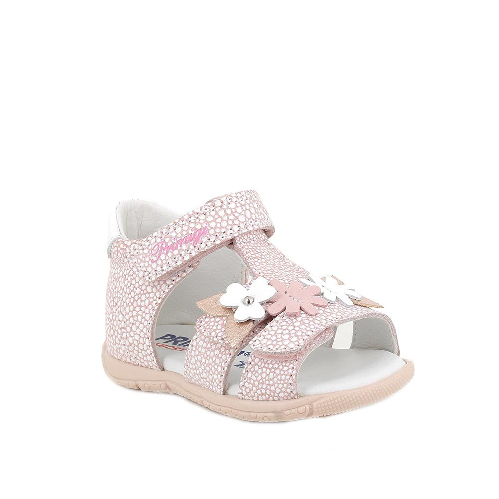 Primigi sandale fete piele Primii Pasi 18-25 Rosa cu floricele