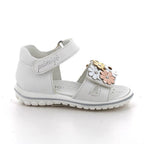 Primigi sandale fete Primii Pasi 18-25 Bianco con strap cu floricele