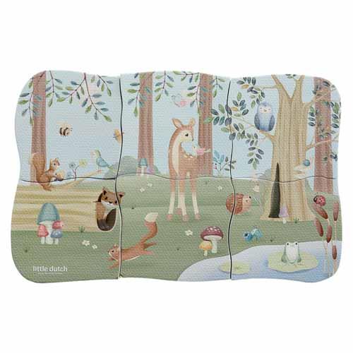 Little Dutch puzzle pentru baie 6 bucati din spuma EVA 2 ani+ Forest Friends