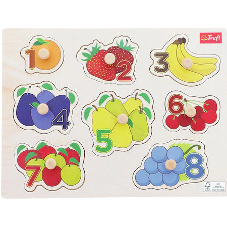 Trefl Wooden jucarie din lemn puzzle 18m+ Medium Fruits