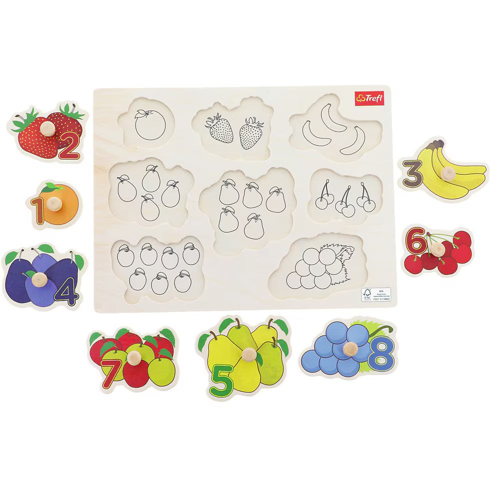 Trefl Wooden jucarie din lemn puzzle 18m+ Medium Fruits Imagine secundară a produsului