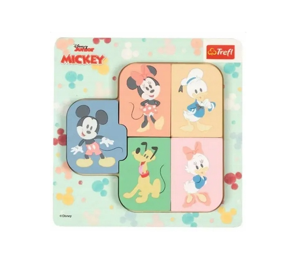 Trefl Wooden jucarie din lemn puzzle 12m+ Mickey family