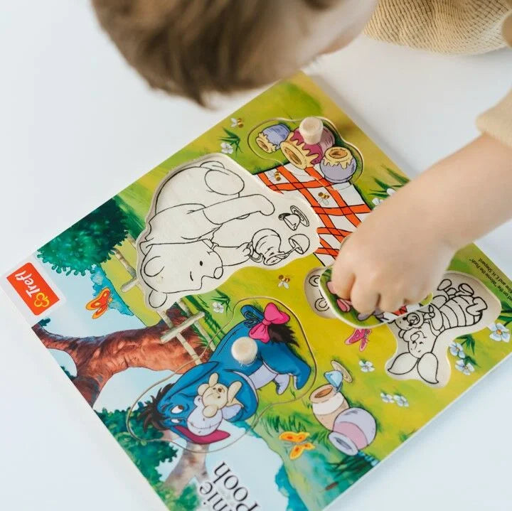 Trefl Wooden jucarie din lemn puzzle 18m+ Winnie The Pooh
