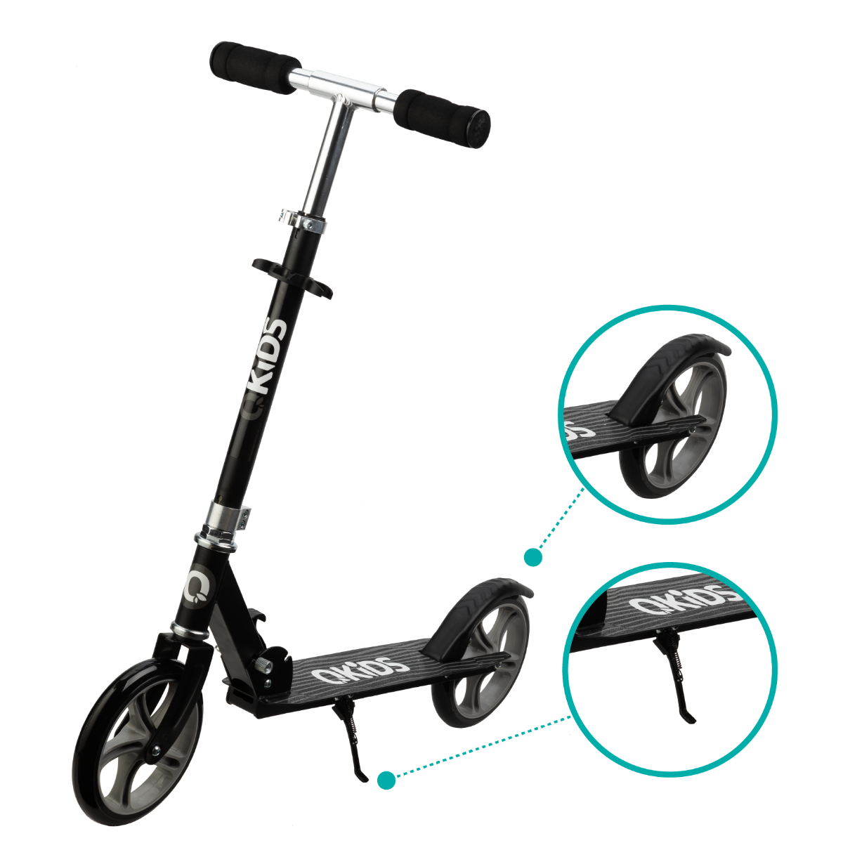 QKids trotineta copii pliabila freestyle WEISS 3 ani+ Black