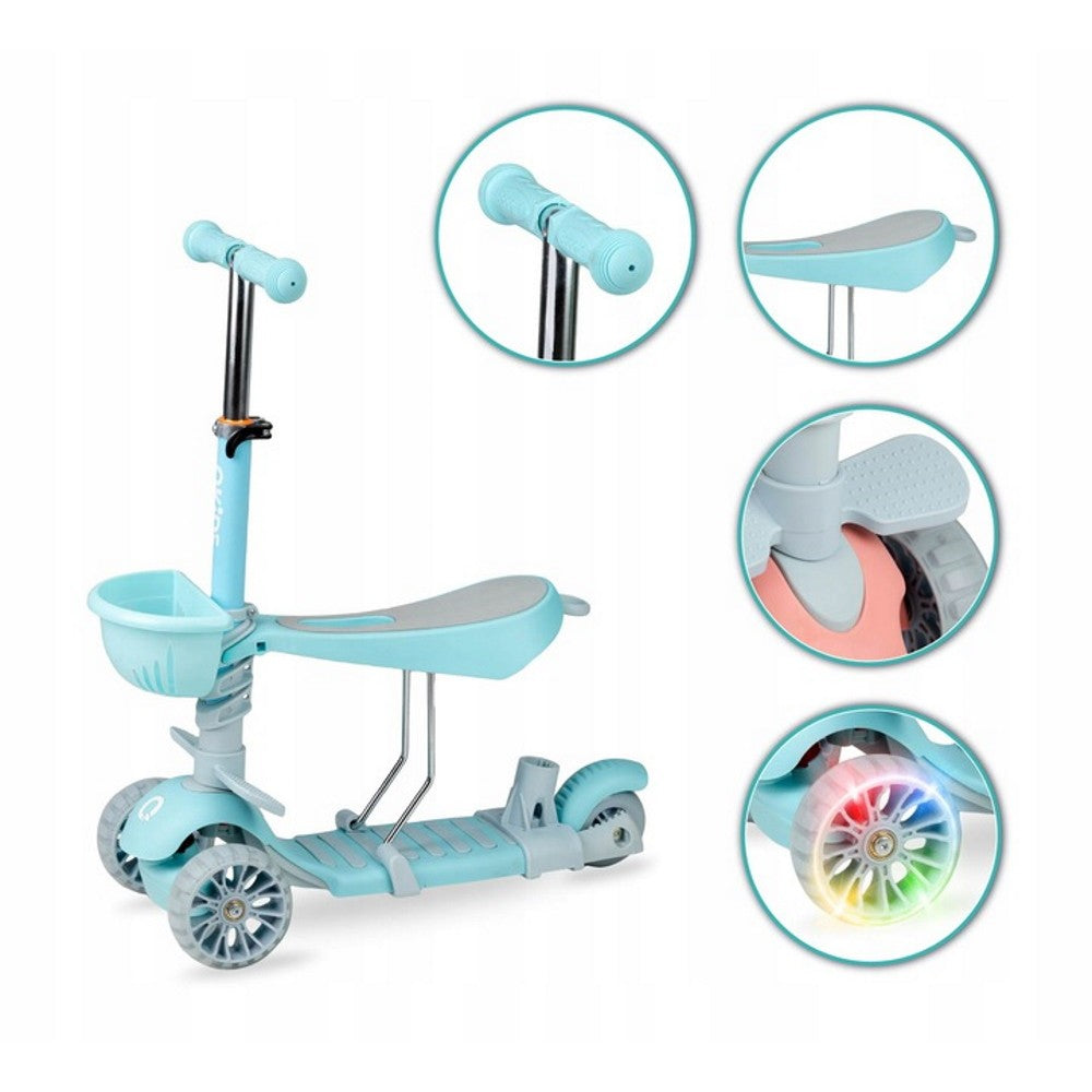 QKids trotineta 3in1 ILI cu 3 roti 12m+, Blue Imagine secundară a produsului