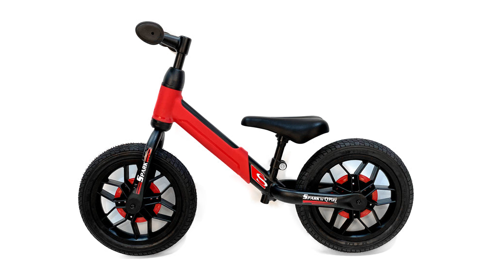 QPlay bicicleta de echilibru fara pedale 12" SPARK cu LED 3-6 ani Red Imagine principală a produsului