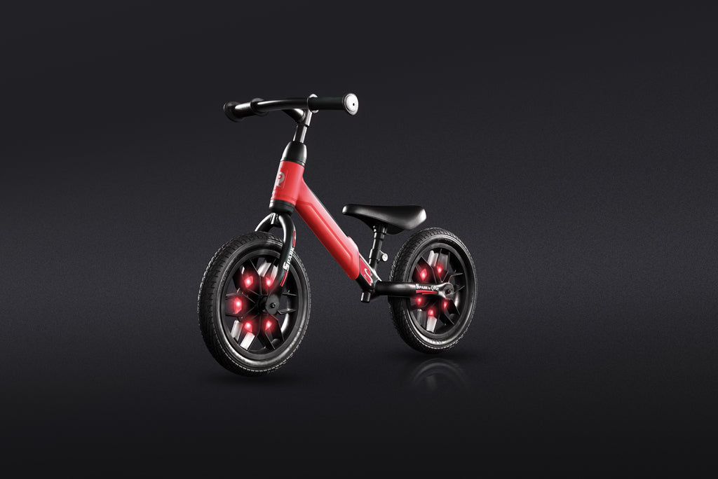 QPlay bicicleta de echilibru fara pedale 12" SPARK cu LED 3-6 ani Green