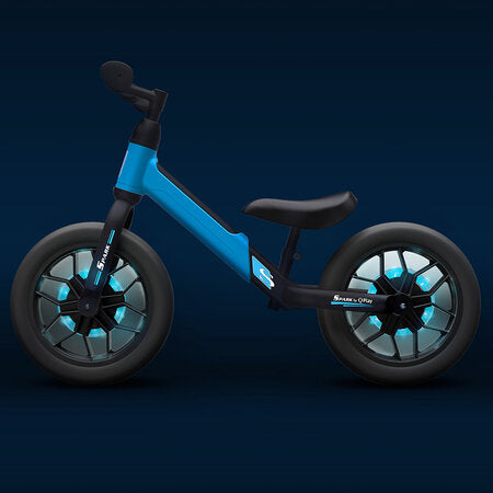 QPlay bicicleta de echilibru fara pedale 12" SPARK cu LED 3-6 ani Blue