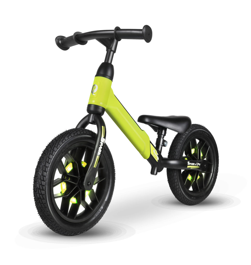 QPlay bicicleta de echilibru fara pedale 12" SPARK cu LED 3-6 ani Green Imagine secundară a produsului