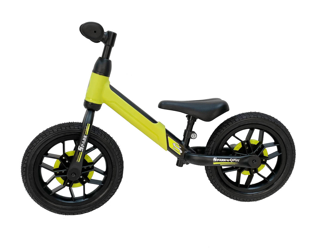 QPlay bicicleta de echilibru fara pedale 12" SPARK cu LED 3-6 ani Green Imagine principală a produsului