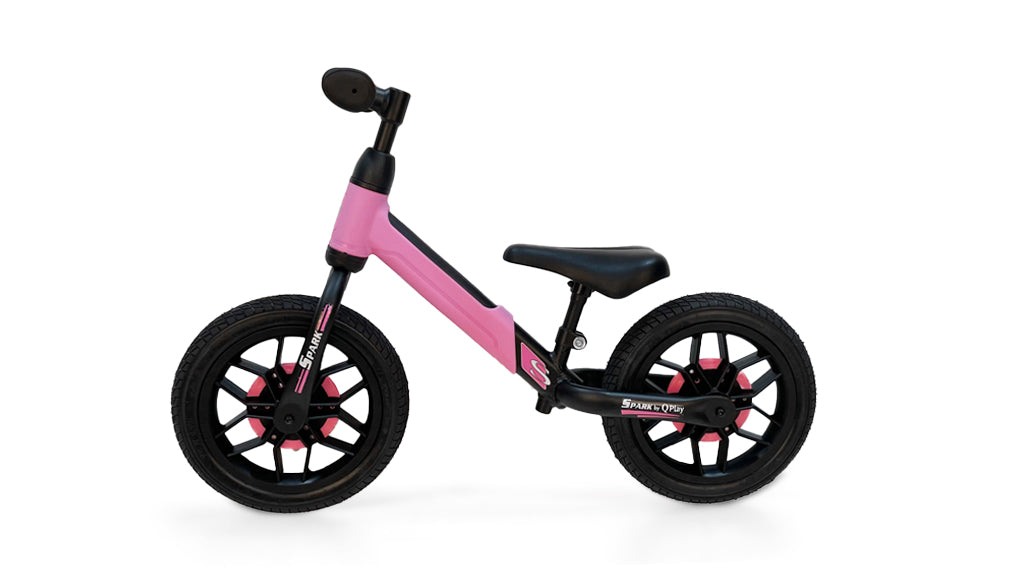 QPlay bicicleta de echilibru fara pedale 12" SPARK cu LED 3-6 ani Pink Imagine principală a produsului