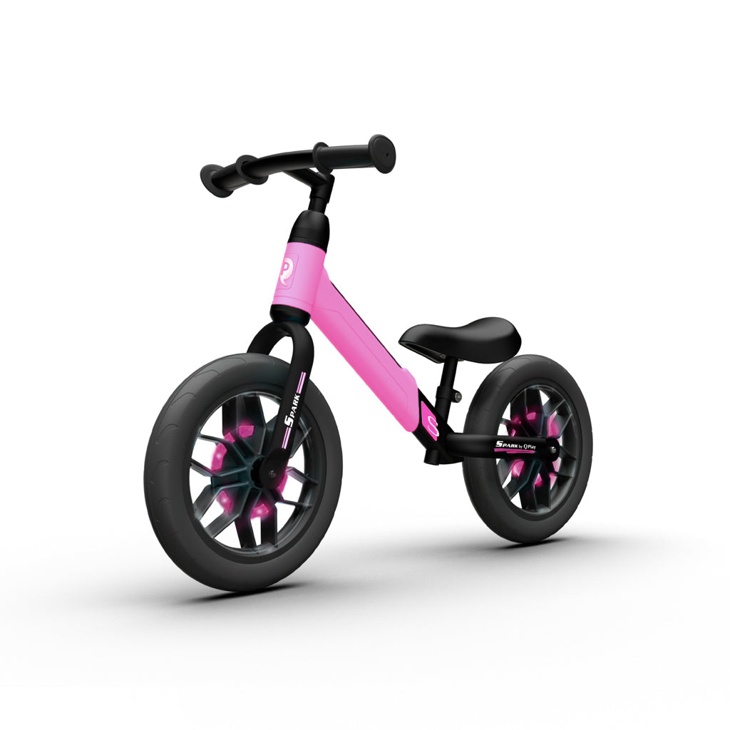 QPlay bicicleta de echilibru fara pedale 12" SPARK cu LED 3-6 ani Pink Imagine secundară a produsului