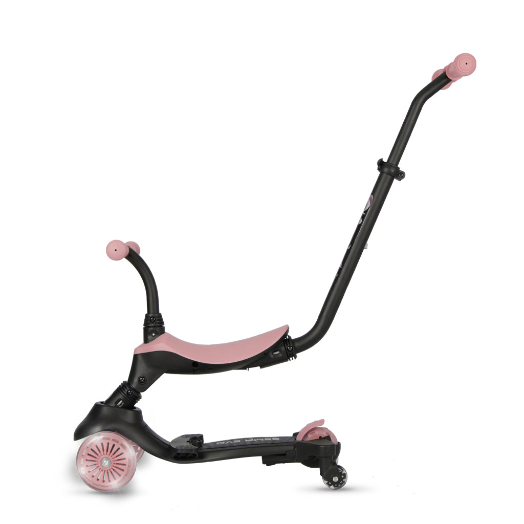 QPlay bicicleta si trotineta 2in1 Sema Evo LED 1-6 ani Coral Pink